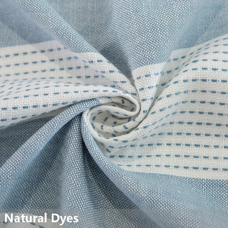 TruDelve Light Blue and White Striped Cotton Tablecloth Square Outdoor Table Cloth Washable Cloth Tablecloth for Card Table Cover (55"x55", Blue) - Image 3